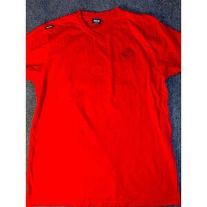 ENYOCE T Shirt Mens 3XL Red 100% Cotton Short Casual Sleeve V Neck Pullover Logo